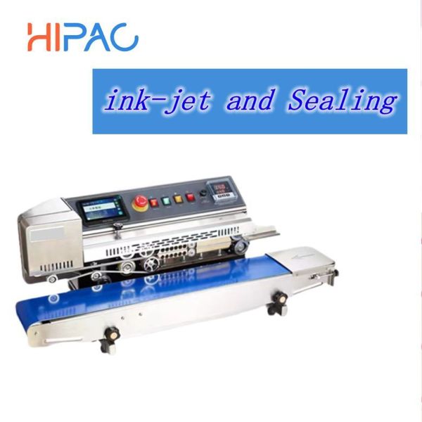 HIPAC FPM150E Ink-jet and Sealing Machine Heat Sealer China Hot Selling Aluminum Foil Bag Tea Biscuit Film Bag Sealing Machine