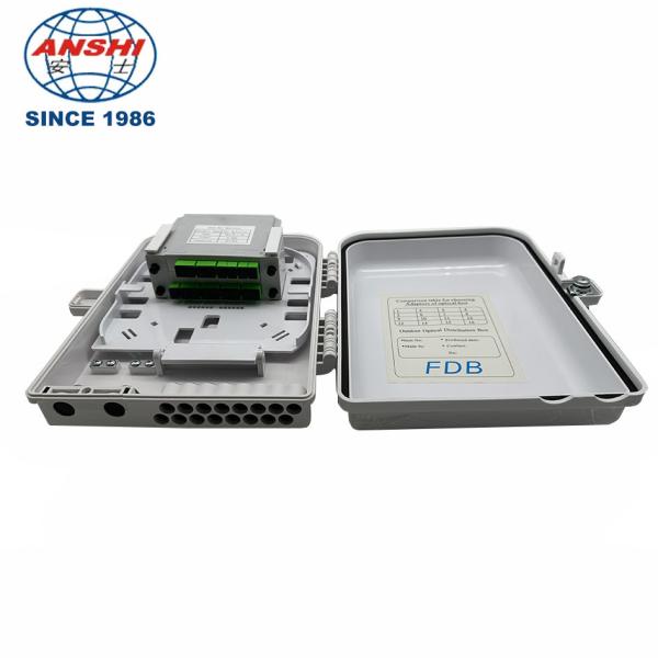Plastic SMC 16 Core SC Fiber Distribution Box Waterproof FTTH PLC Splitter Box