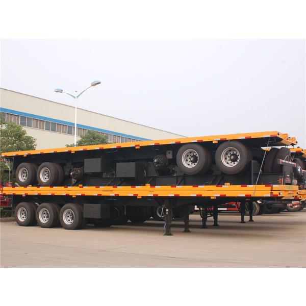 Container Loading 4 Axle Semi Trailer , 50 Tons 60 Ton 45 Ft / 40 Foot Flatbed Trailer