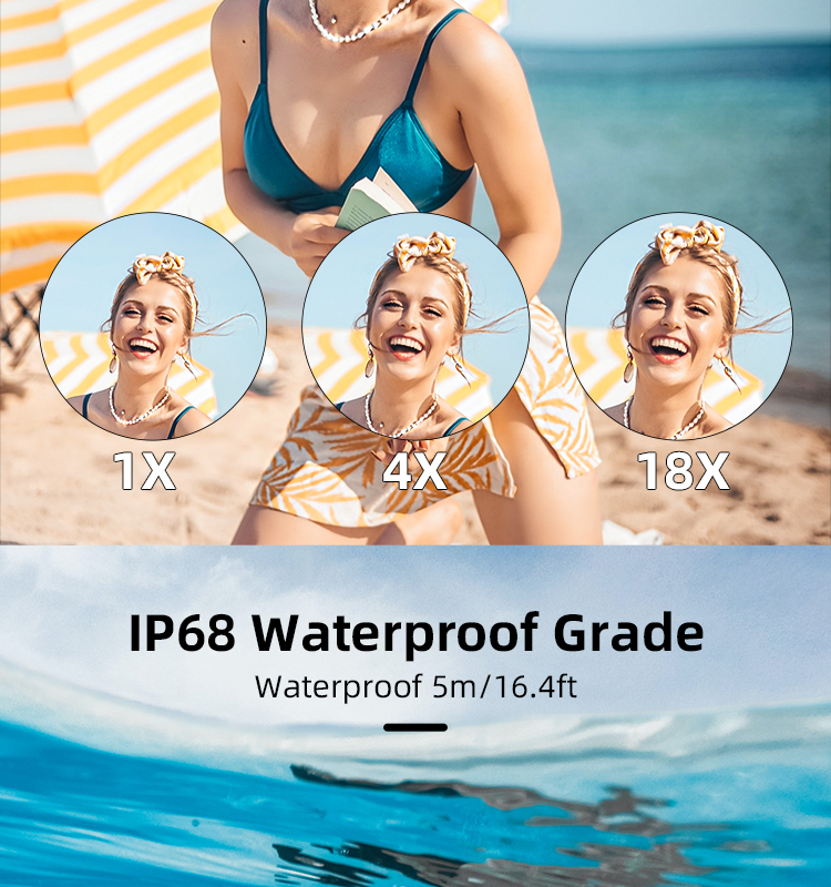 4K Video Camera Camcorder 16.4Ft Waterproof Ultra HD 18X Zoom Underwater Camera Vlogging for Youtube