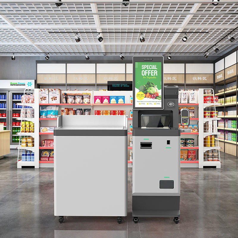 Full Touch Screen Kiosk Supermarket Self Service Checkout Payment Machine