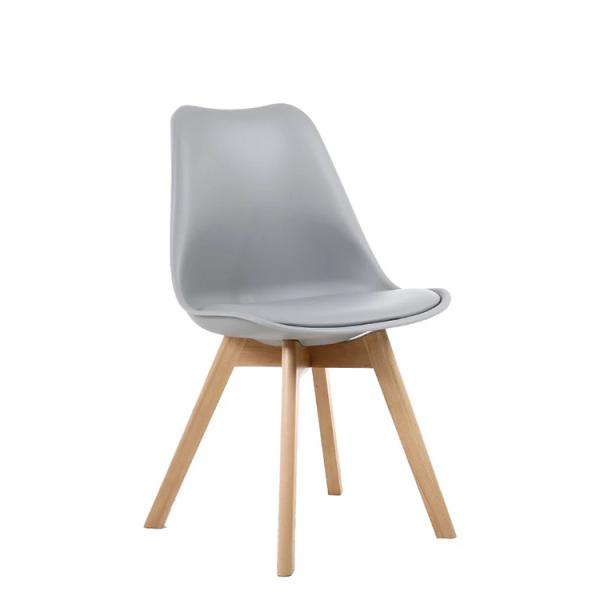 Eames Style Wooden Dining Room Chairs Soft Padded Seat With Solid Wooden Legs