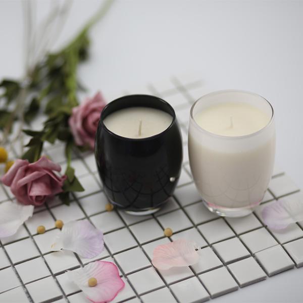 Color Painting Oval Glass Handmade Jar Candles For Home Office Decoration