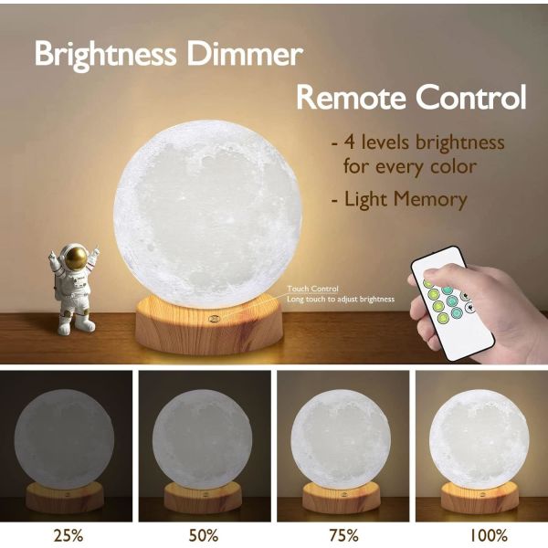 24 Watt Moon Sad Lamp Bedroom Moon Light Therapy Lamp Dimmable