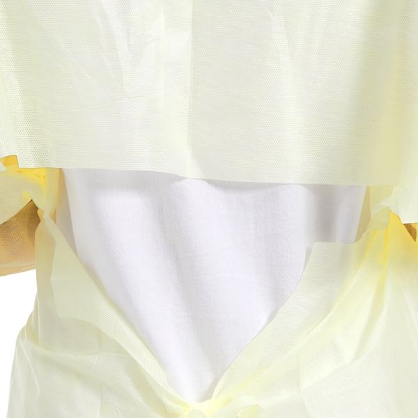 SMMS Disposable Isolation Gown with Integrated Thumb Loops and AAMI Level 4 Protection from 4-Layer Construction