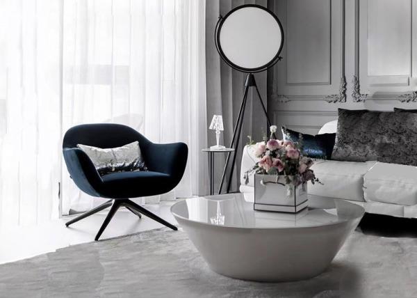 Artistic   Black Nordic Coffee Table Sculptural  High Gloss Eye Catching