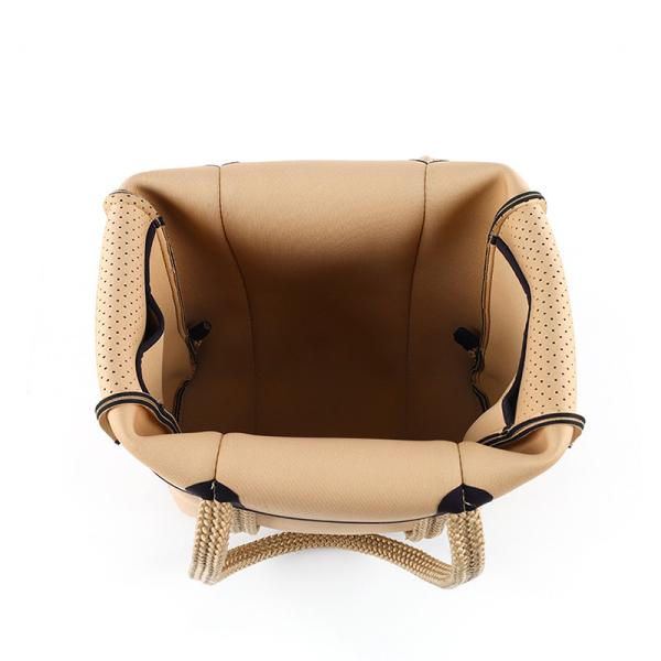 Hand Woven Rope Diving Material Khaki Beach Bag Large Capacity Tote