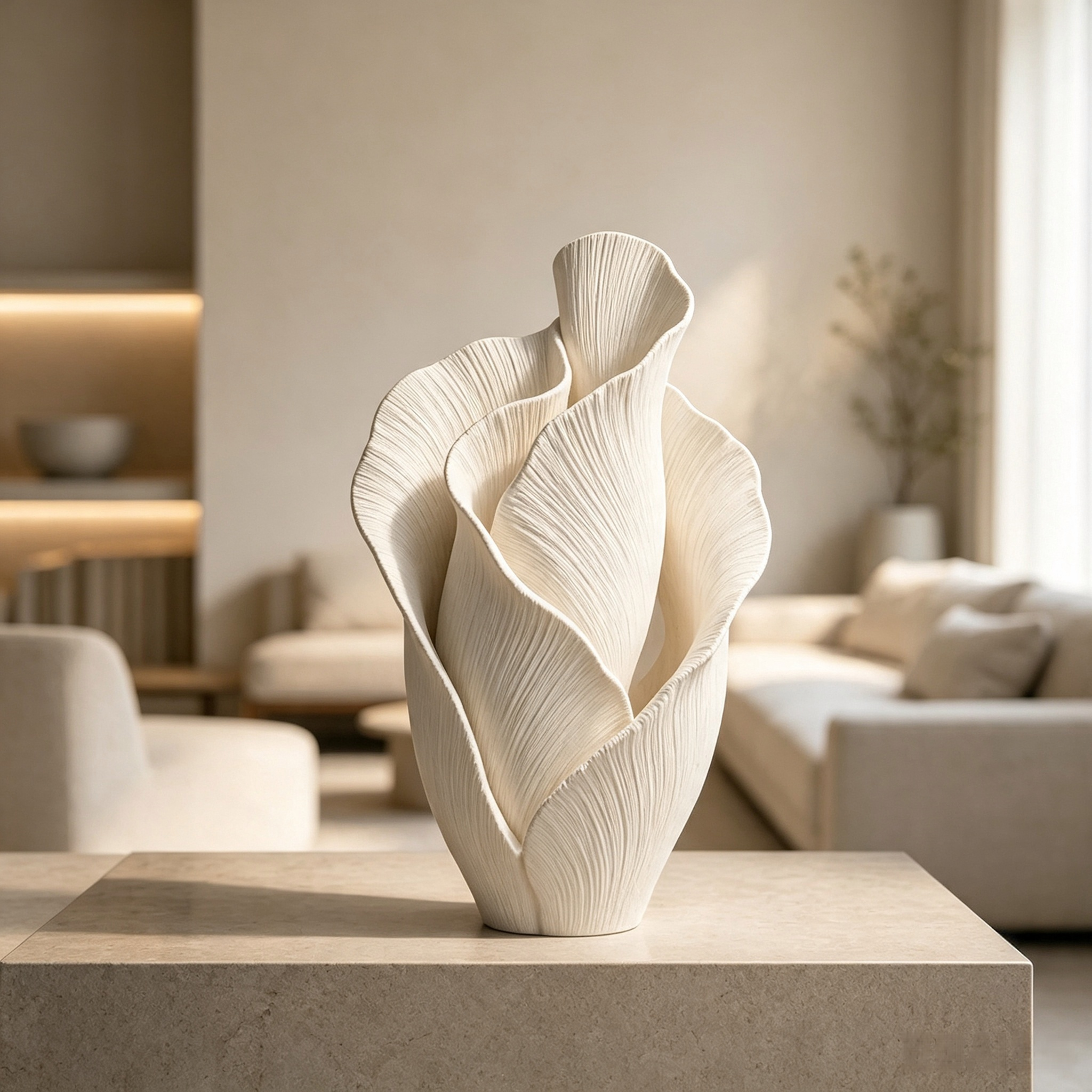 Petal Textured 3D Printed Arts Minimalist Custom  3d Printing Vase