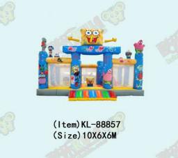 SpongeBob Themed Inflatable Castles Blue And Yellow Color