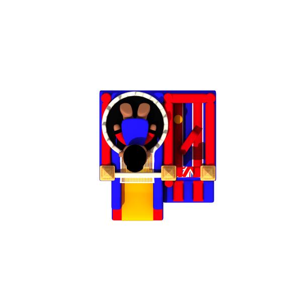 Fireproof Colorful Inflatable Combos Little Brown Bear Theme Castle Inflatable Bounce With Slide