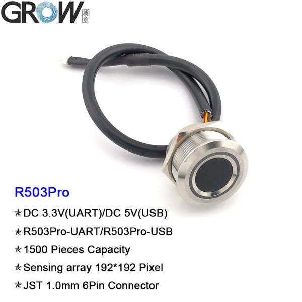 GROW R503PRO UART USB 1500 Капацитет Круглый RGB LED Управление DC3.3V Капацитивный датчик отпечатков пальцев