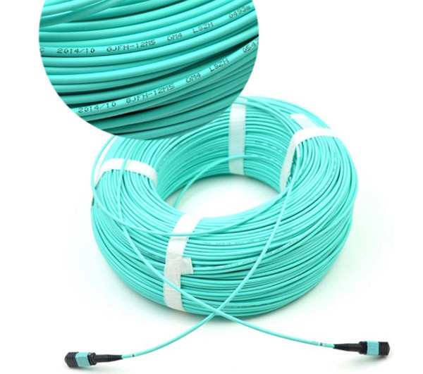 OM3 OM4 Fiber Push On Female to Male , MPO Fiber Optic Pigtail 12 to144 Core