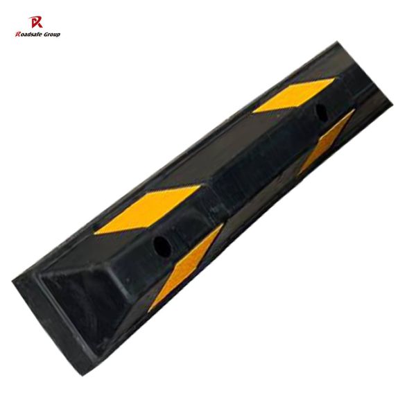 Yellow Black Rubber Wheel Stopper Parking Car Stops