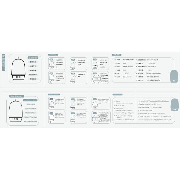 ultrasonic air humidifier purifier aroma diffuser manufactured GK-HU10
