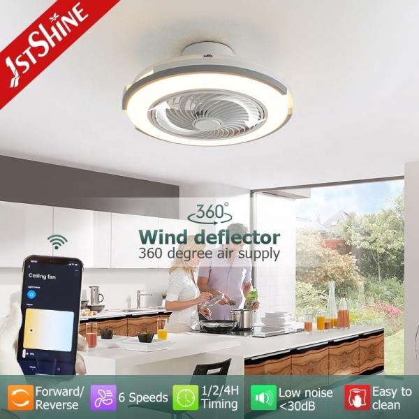 20 polegadas 220V de alto fluxo de ar ventilador de teto LED montado com luz no quarto