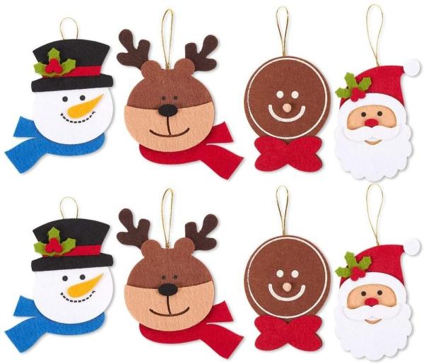 Felt Christmas Ornament Crafts , Christmas Tree Decorations Wall / Door Hanging