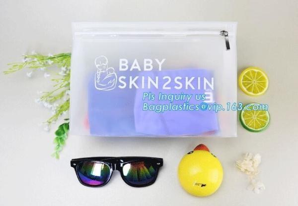 With hanging ring pvc slider bag zippered cosmetic bag, water proof cosmetic vinyl PVC/EVA slider zipper plastic bags
