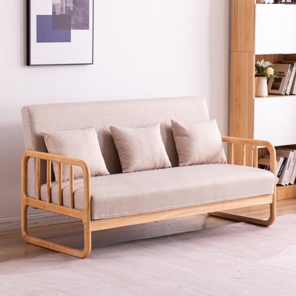 Upholstered Armrest Kid Sofa Solid Wood Loveseat 3 Seater Couch Linen Material Living Room Chair for Reading Accent