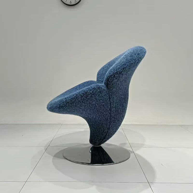 Designer Eco-Friendly Fabric Revolving Flower Shaped Swivel Accent Chair for Living Room Bedroom Apartment & School Use