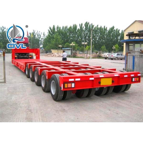 3 Line 6 Axles Fuwa Axles Low Bed 100T Semi Trailer Trucks For Equipment Transportation