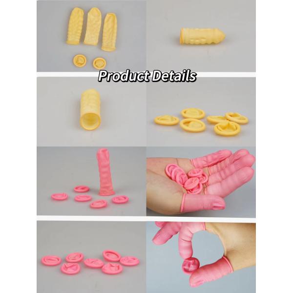 Thick Powder Free Finger Cots 100% Pure Natural Latex ESD Safety Gloves For Electronics Manufacturing