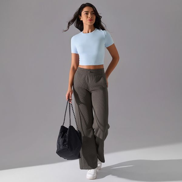 Women's Short Sleeve Crop Top Buttery Soft Stretch Breathable Quick Dry for Yoga
