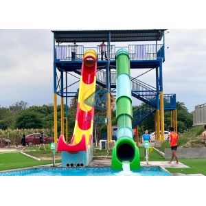 High Durability Fiberglass Pool Slide Straight For Public Outdoor Use