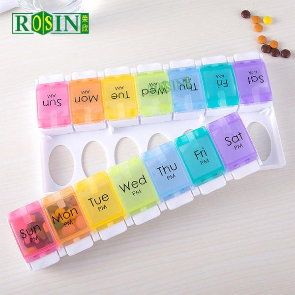 7 Day Double Row Medical Blister Packs 14 Compartments Daily Pill Packs