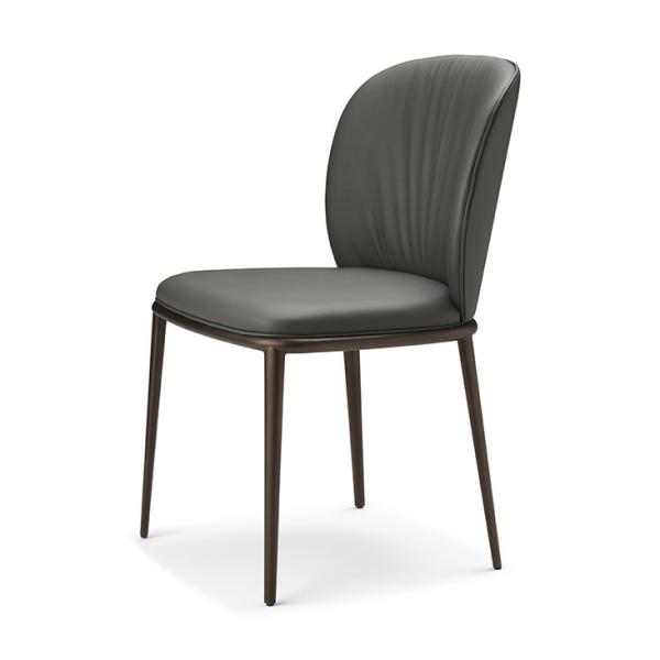 Sleek Italian Style Dining Chairs Stainless Steel Home Furniture