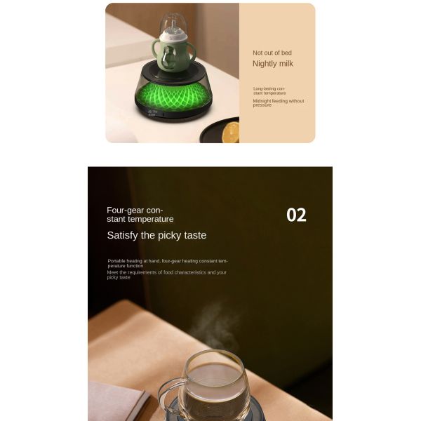 Compact Portable Mug Warmer Heat Resistant Multi Use Desk Coaster For Home Office