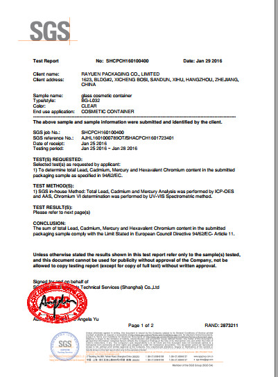 Hangzhou Rayuen Packaging Co.,Limited Certifications