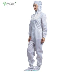 Anti Static ESD Reusable Sterile Clean Room Coveralls With Hood Boots Conductive
