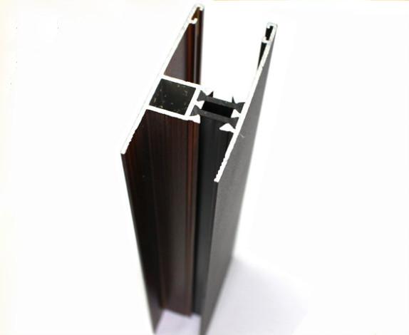 OEM / ODM Wood Grain Square Aluminum Profile For Kitchen Cabinets ISO 9001 Approved