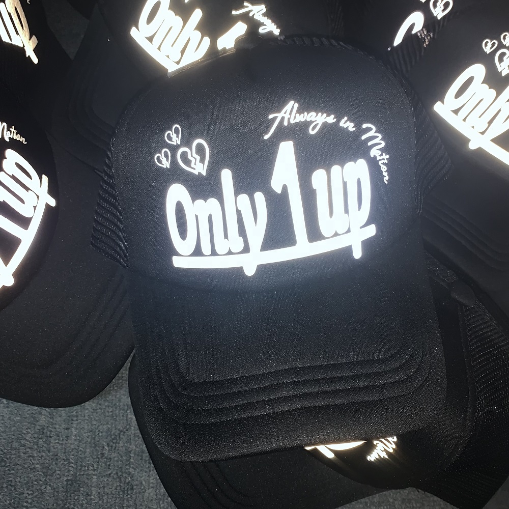 Custom 3M Reflective Trucker Hat Luminous Logo Sublimation Transfer Printing