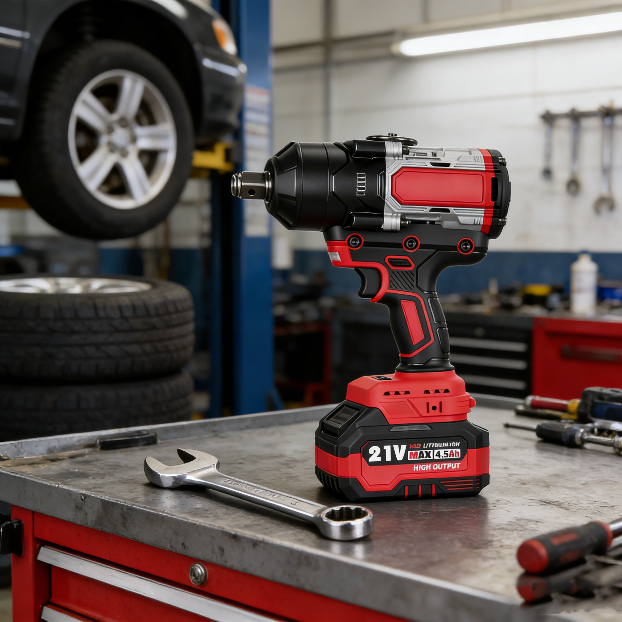 Professional Grade Electric Impact Wrench Cordless Lithium-Ion 21V with 2500Nm Max Torque for Industrial & Automotive Use