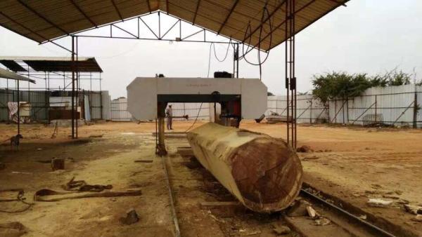 Big horizontal diesel bandsaw sawmill/Horizontal cutting Heavy Duty Band Saw Mill
