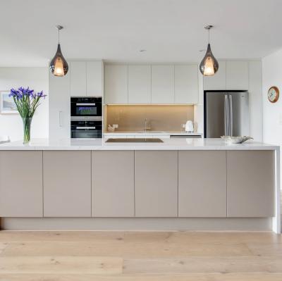 White Rose Gold Lacquer Kitchen Complete Set Modern Kitchen Cabinets