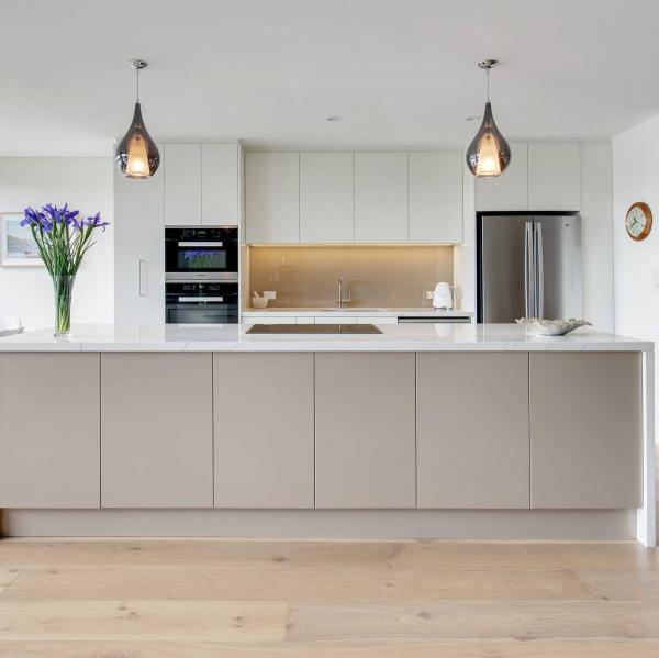 White Rose Gold Lacquer Kitchen Complete Set Modern Kitchen Cabinets