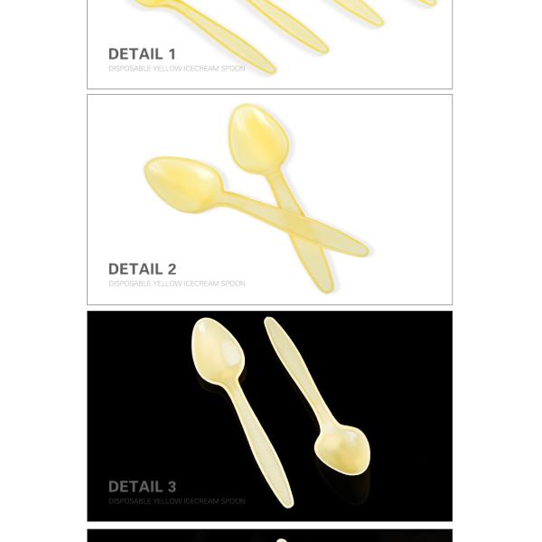 Top amazon seller 2019 disposable plastic yellow cheap spoon for cake