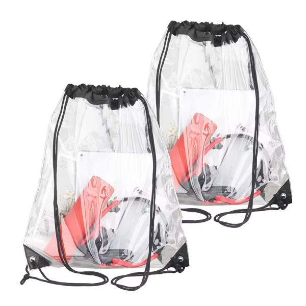 Marketing Waterproof PVC Clear Backpack Drawstring Pouch Bag with Custom Printed Design