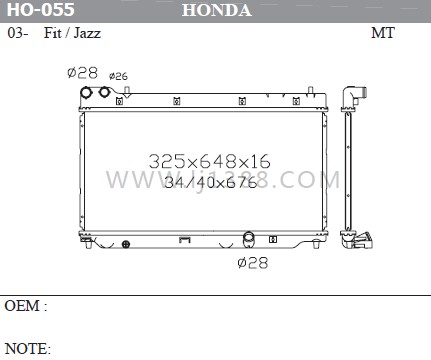 19010-Rmn-W01 HONDA Car Radiator Fit / Jazz 03