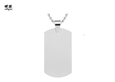 Personalized Metal Dog Tag Necklaces Shiny Silver Color 28g Weight