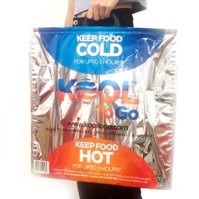 30lbs Hot And Cold Insulated Bags , Aluminum Foil Takeaway Carrier Bags