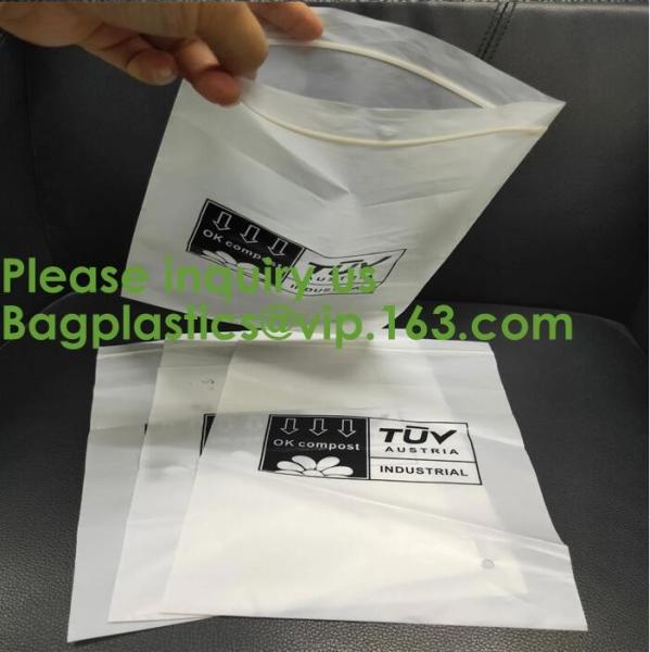 PLA Compostable Clear Poly Custom Printed Plastic K Bags, APPAREL Dress K Bag, Garment Packaging Bag, Bagease