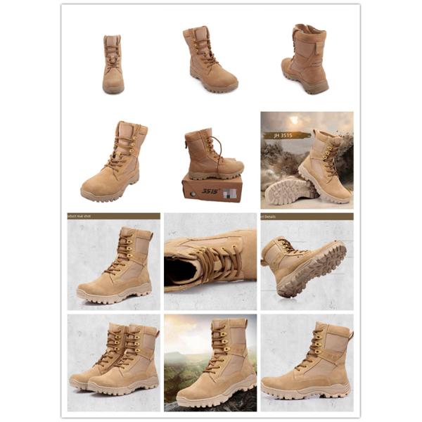 Desert Breathable Military Leather Boots PU Turn Over EVA Rubber Outsole