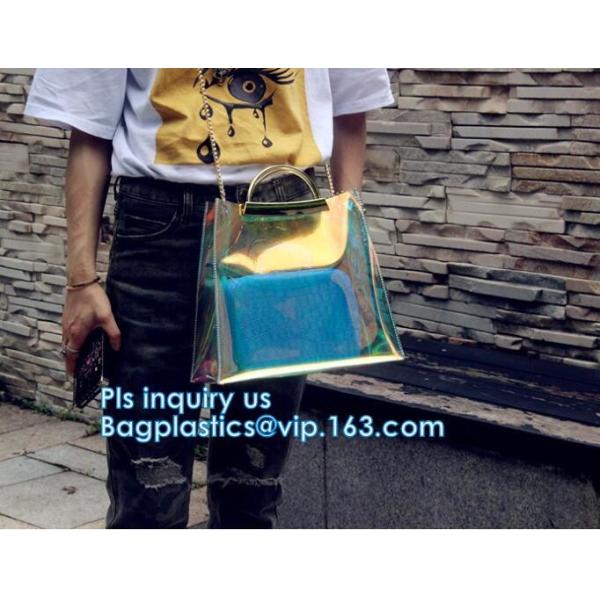 customized clear pvc tote bag handbag, Trendy Lady Handbags with Zipper Handle Shoulder Tote Bag, Envelope Clutch Bag Ha