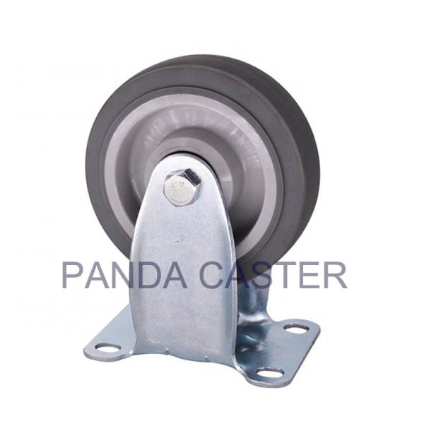 4 Inch Thermo Plastic Rubber TPR Wheel Medium Duty Top Plate Fixed Caster