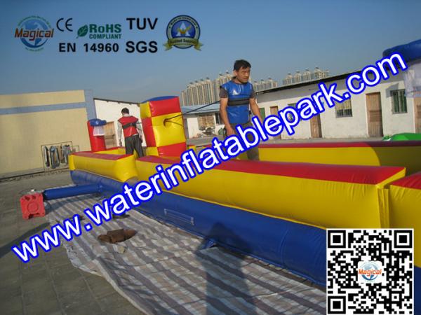 Outdoor Inflatable Interactive Games , Inflatable Sport Back to Back Bungee Run Game