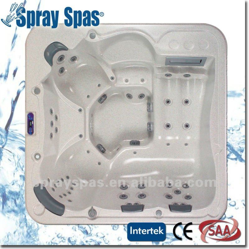 Portable Hot Tub Whirlpool Massage Bathtub Outdoor Spa with 6 Seats,Plastic Jet Ring Trim