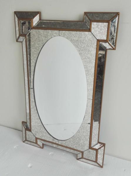 Vintage Hotel Wall Mirror , 120cm Gold Frame Decorative Wall Mirror Panels